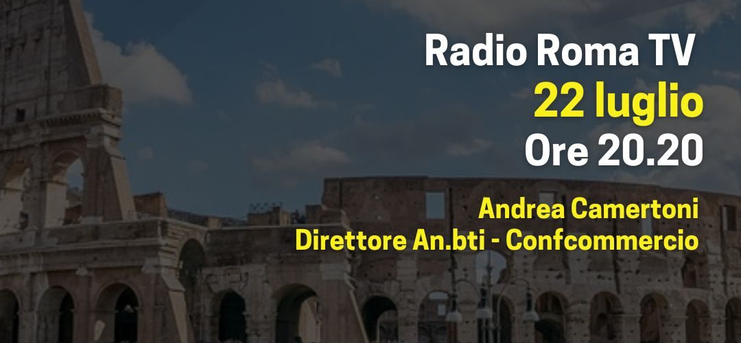 Bus turistici e Giubileo: Oggi, 22 luglio, Andrea Camertoni, (Direttore di AN.BTI – Confcommercio) sarà ospite a ‘ROMA DI SERA’, h.20.20 su Radio Roma TV.