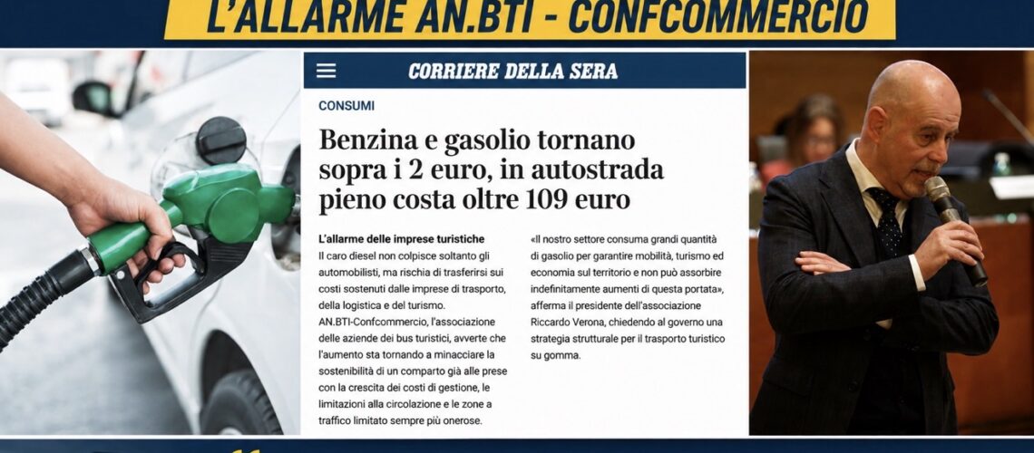 Non c’è pace per i Bus Turistici: il caro gasolio torna a minacciare imprese e turismo